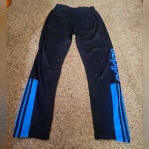 Adidas Pants good condition color black Whith blue Stripes